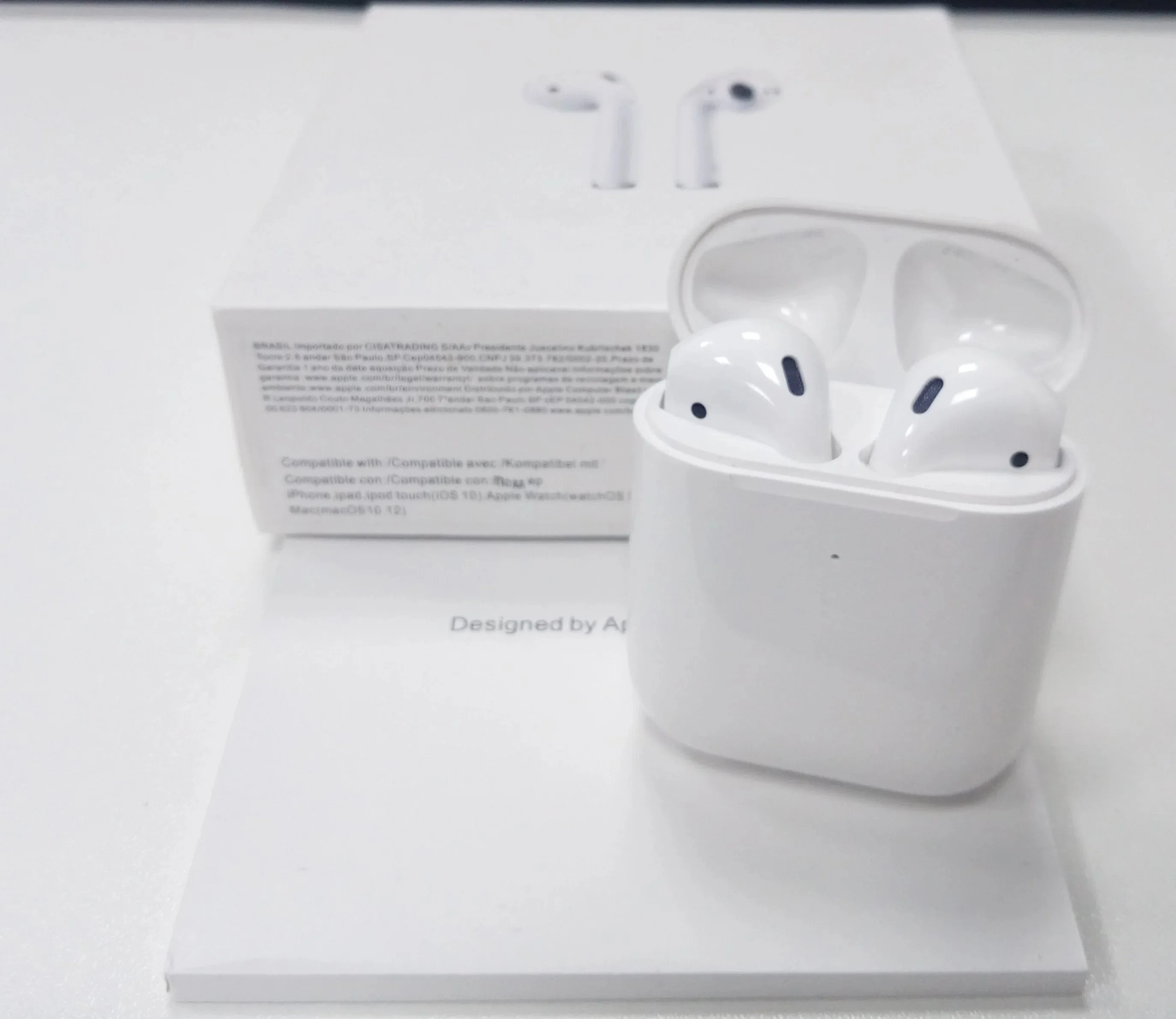 سماعات أذن أصلية 2 Gen Wireless Earphone Bluetooth أصلية لهاتف iPhone iPad Mac وApple Watch Wireless Earphone لـ iPhone
