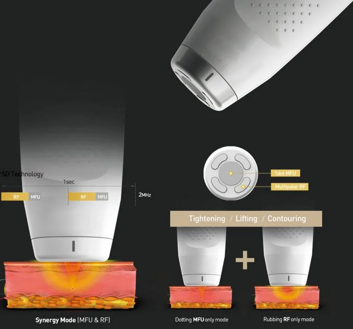 جهاز متعدد الوظائف لرفع الوجه بالموجات فوق الصوتية تجديد البشرة تردد راديو Mfu لأشكال التلسم العناية بالوجه إدارة فو حفو 10 د