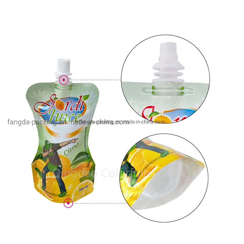 Plastic Pouch with Spout Tap Foil Retort Juice Beverage Wine Frozen Cocktail Alcohol Drinking Liquid Margarita Baby Food Squeeze Nozzle Spout Pouches