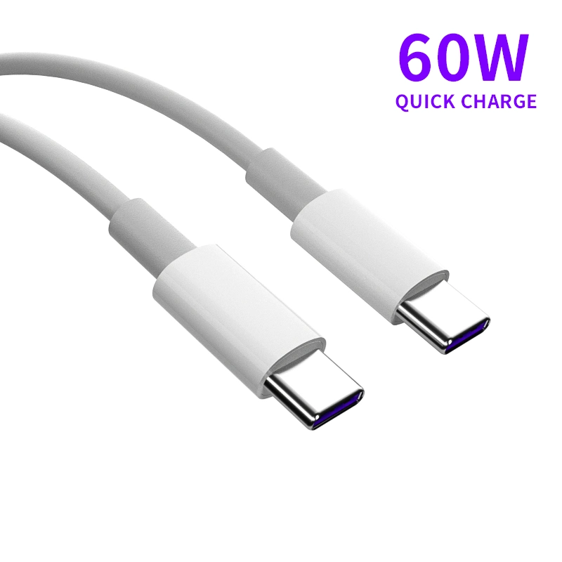 1m 2m 3FT 6FT Type C to Type C Fast Charging Pd60W USB Cable for Computer Mobile Phone USB-C to USB-C Pd 60W Charging Cable for iPhone