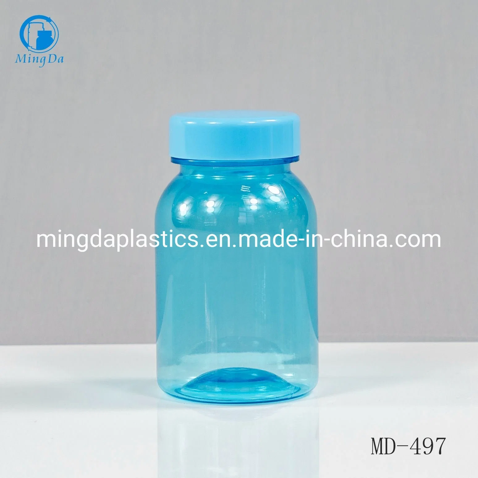 Eco-Friendly Screw Cap 45mm Neck Finish Food Grade Glossy Blue PCR- Pet Bottle