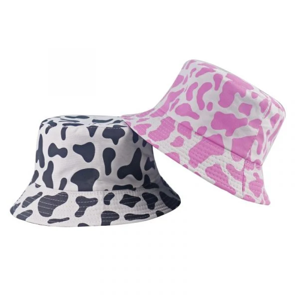 Wholesale/Supplier Custom Cheap Hats Custom Autumn Summer Fashion Korean Style Pink Cow Bucket Hat for Women Men