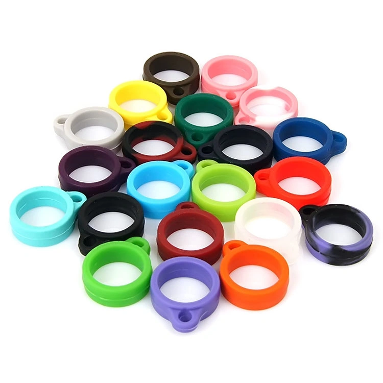 Manufacturer Hot Sale Printed Lanyard Silicone Ring Keychain Rubber Ring Colorful 13mm Anti-Slip Ring Band Holder