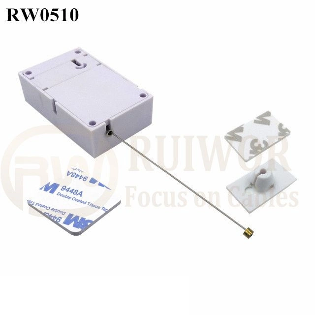 RW0510 Cuboid Anti Theft Pull Box with 25X15mm Rectangular Adhesive ABS Plate Used in Consumer Electronics Products Stores