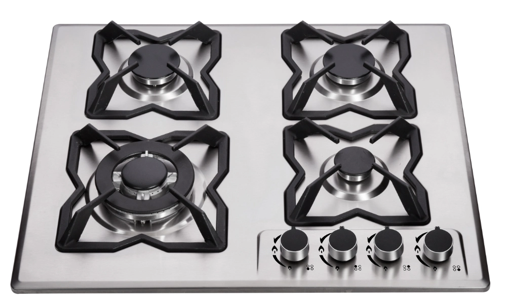 Hot Sale Cooktop Kitchen Built in 600cm Temperred Glass 4 Burner Gas Stove