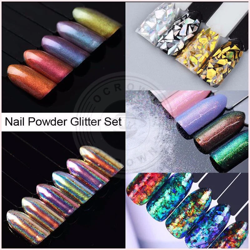 Chameleon Acrylic Powder Neon Glitter Rainbow Chrome Pigment