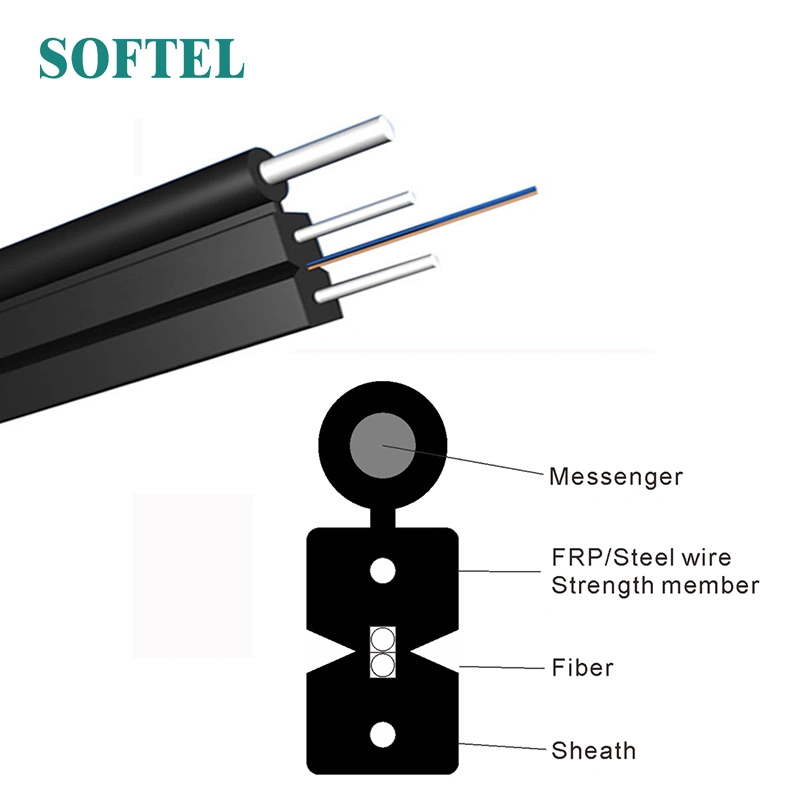 Choose The Suitable Flat Fiber Optical Drop Cables G. 657 A1 Fiber with Messenger for FTTH Deployment