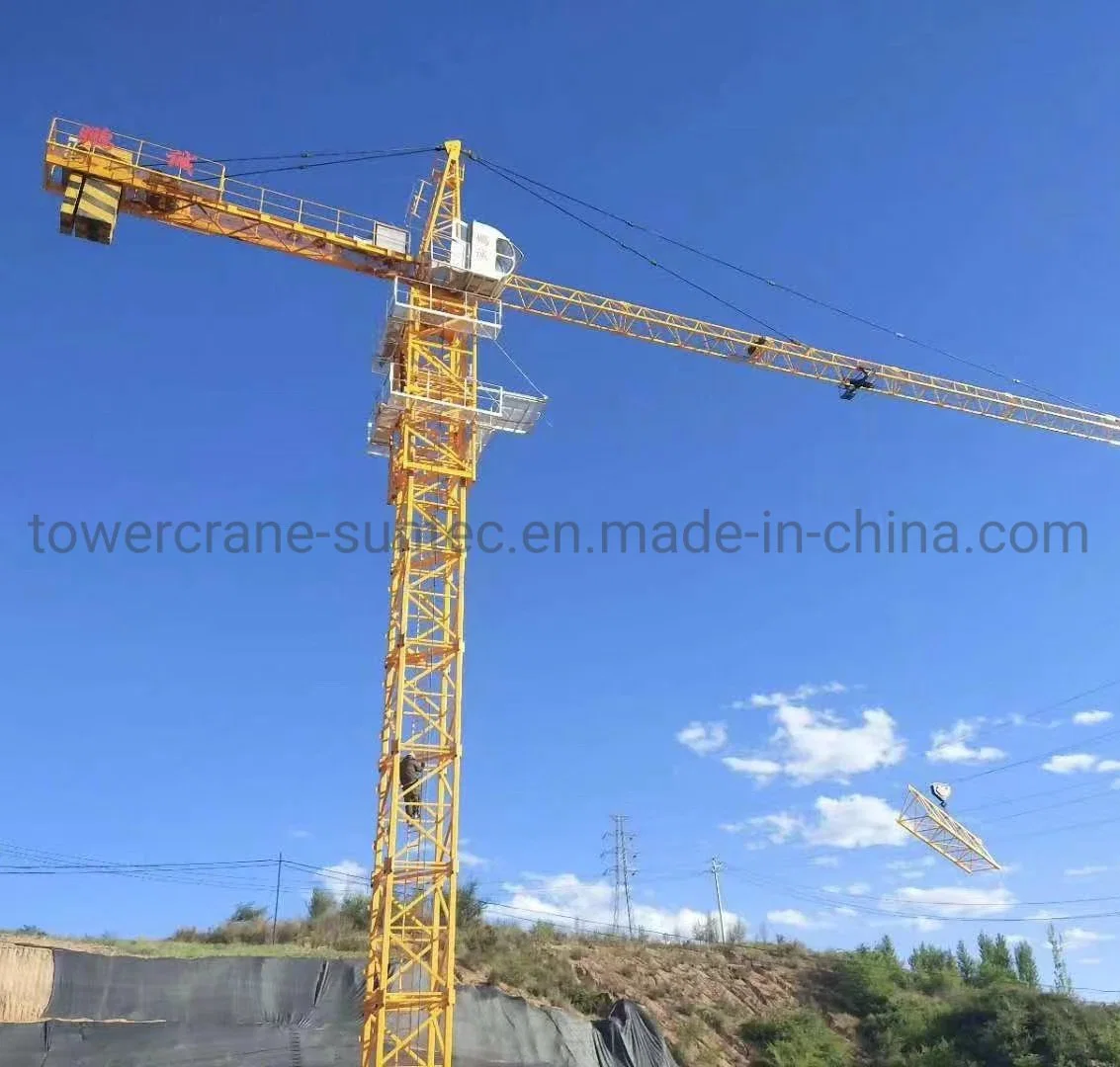 La construction grue à tour de 10 tonnes de capacité de levage 60m de l'équipement de Suntec