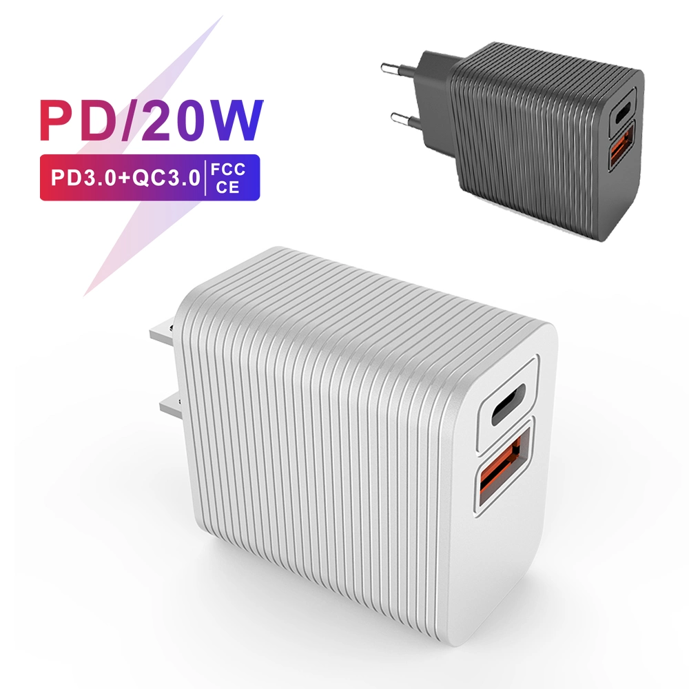 Pd20W Super Charge Dual Port USB QC3.0 USB-C Wall Charger