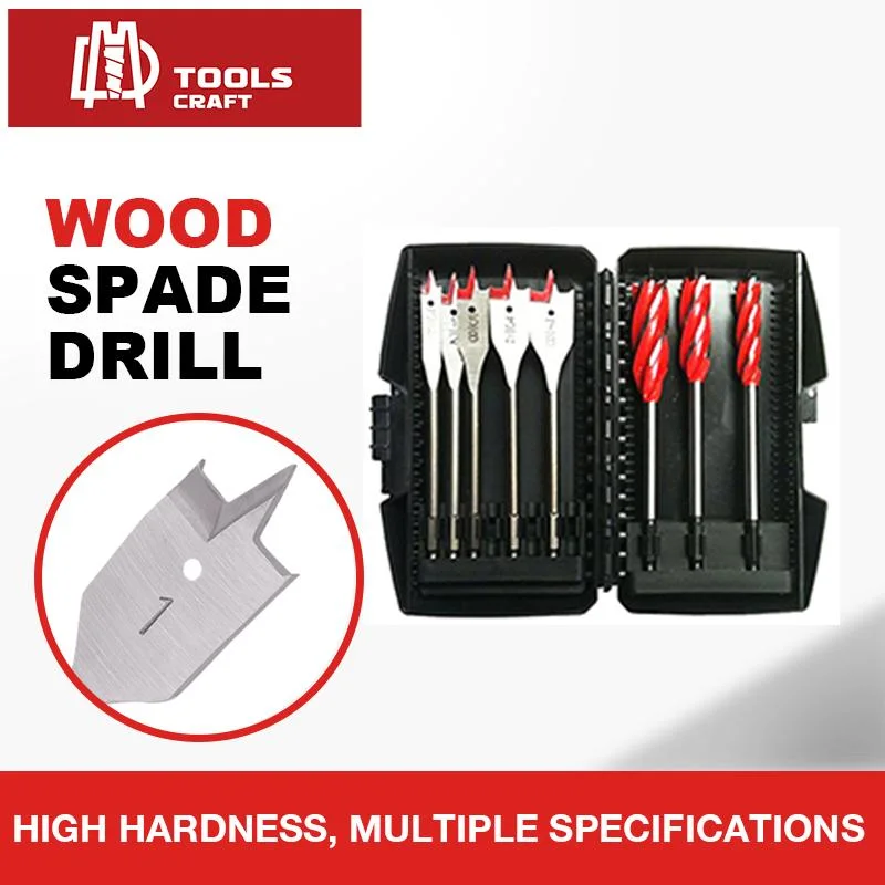 La cosse d'acier High-Carbon Paddle Bits Woodworking plat d'outils de perçage de perçage