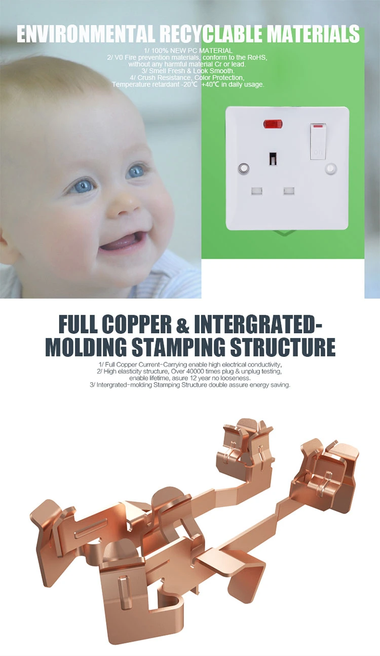 Double Control Multi Copper Current Waterproof Wall Lamp Socket Switch