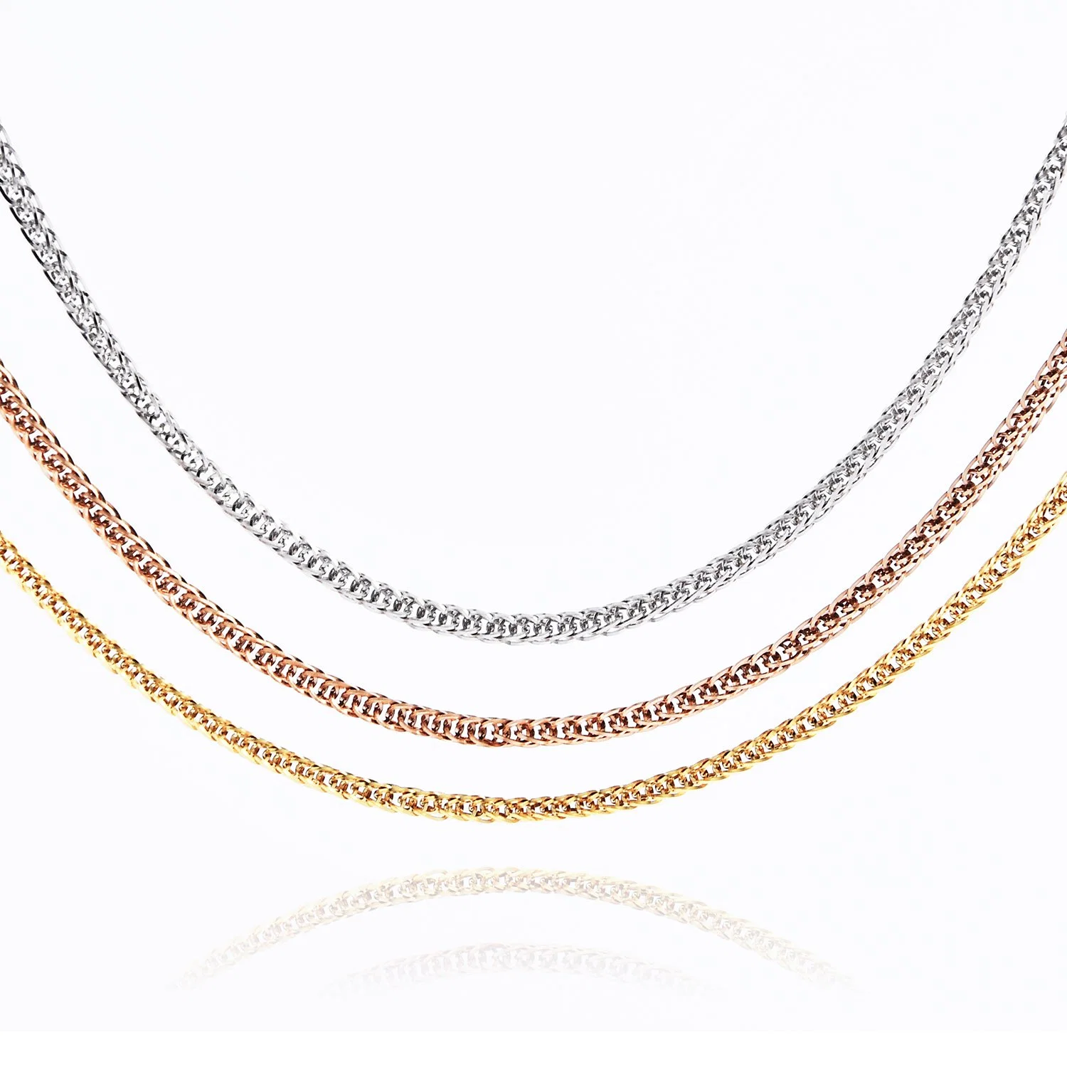 Comercio al por mayor Collar de trigo de la cadena de Joyas de acero inoxidable para la fabricación de joyas (bolsa de regalo de cristal de Sol Accesorios).