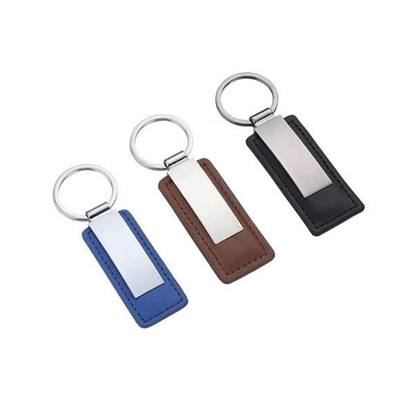 Custom Blank Leather Keychain Key Chain Gifts Car Metal Logo Keychain Keyring Wholesale Rubber Keychain