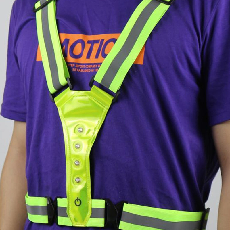 Safety LED Reflective Vest Body Strap Belt for Outdoor Running