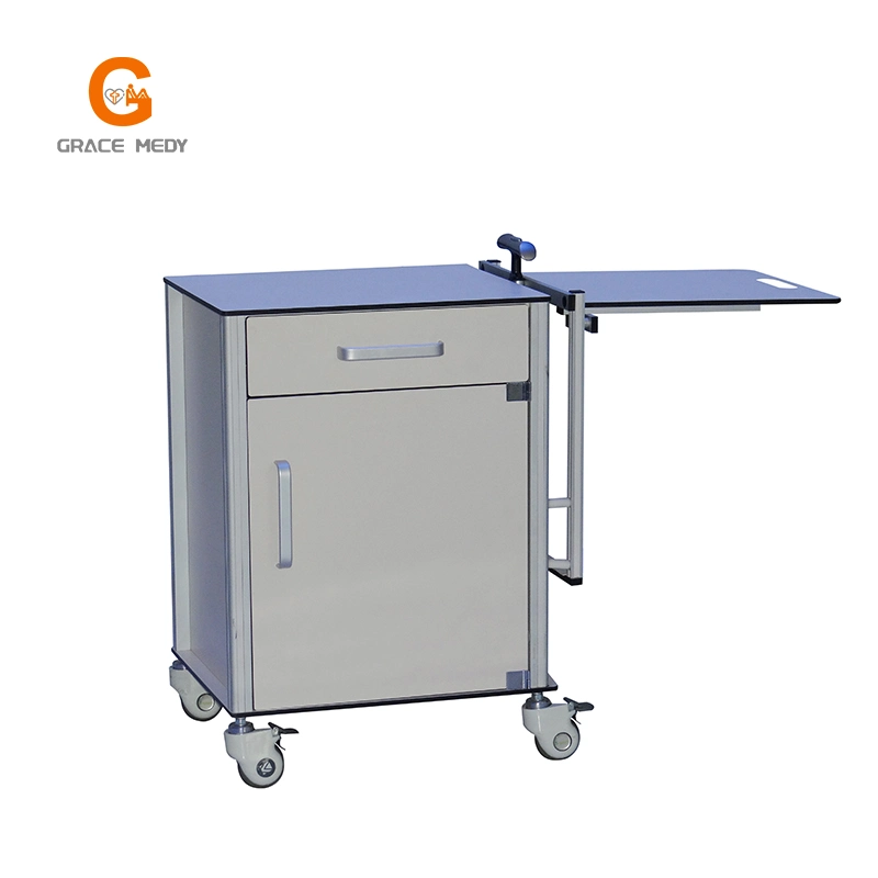 Hospital Furniture Stainless Cabinets ABS Medical Patient Hospital Bedside Tables with Lock