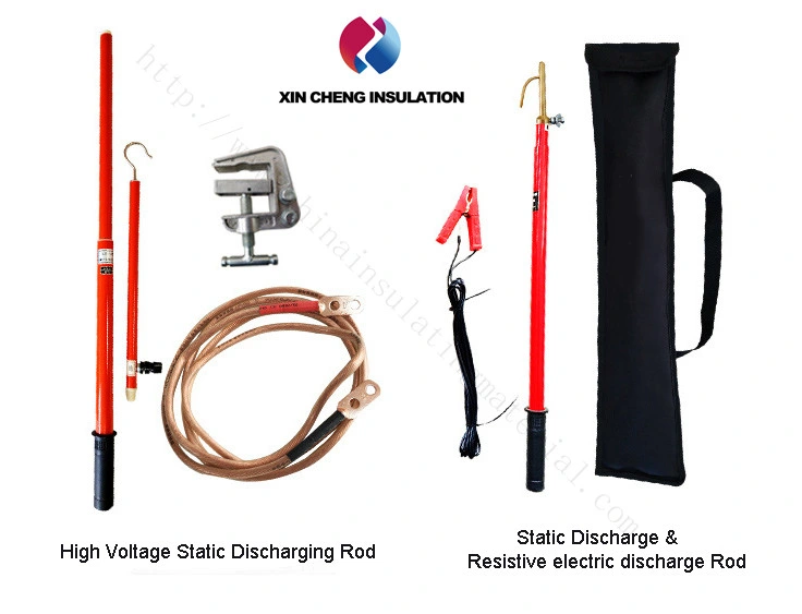 Telescopic High Voltage FRP Static Earthing Portable Electrical Discharge Earthing Set 11kv Discharge Rod