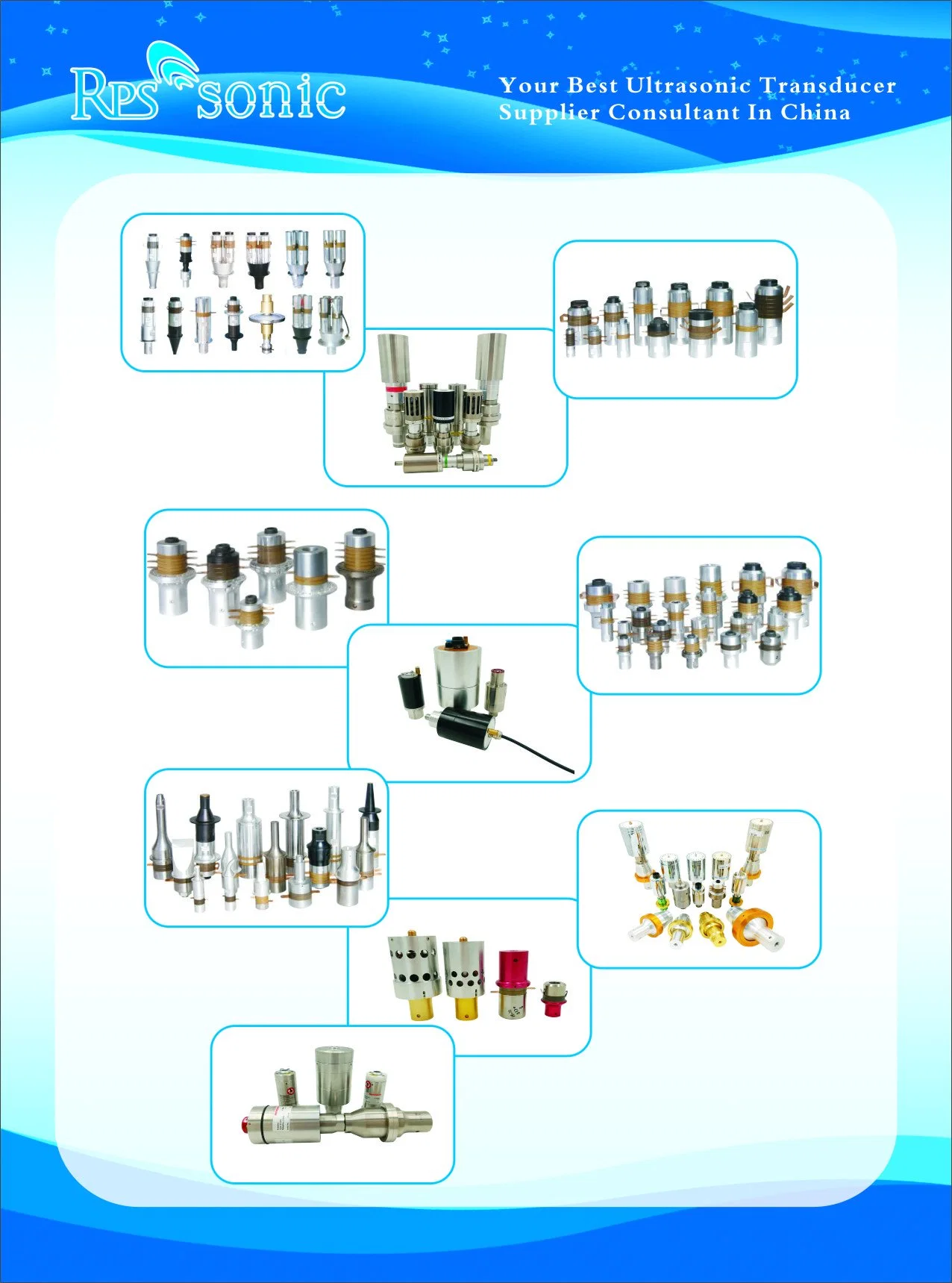 High Speed Power Operation Ultrasonic Welding Transducer Dual Vibrator Piezoelectric Transducer 15kHz