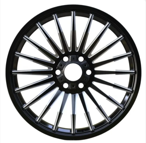 Viaol Nuevo estilo personalizado Multi Spoke18 19 20 21 22inch PCD 5X112 5X114.3 5X120aluminio aleación forjada de coche de pasajeros Negro rueda Cubo