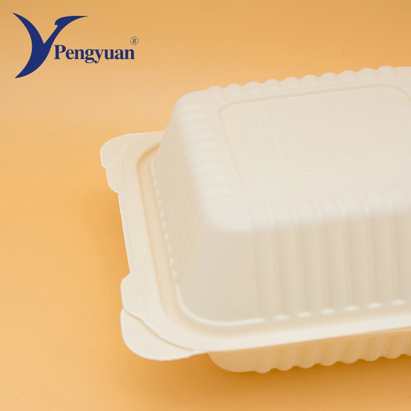 Clamshell Corn Starch Food Container Hamburger Packaging Box