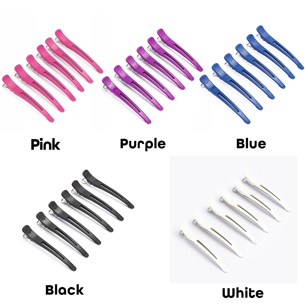 6 PCS/Pack Professional Hair Tools Plastic Salon Duckbill Hair Clips Accessories Pointed Creaseless Hair Clips