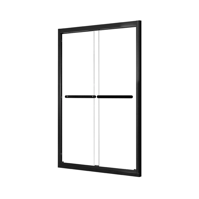 New Arrival Bathroom Flat Type Tempered Glass Sliding Shower Door Cubicle Screen with Folding Door