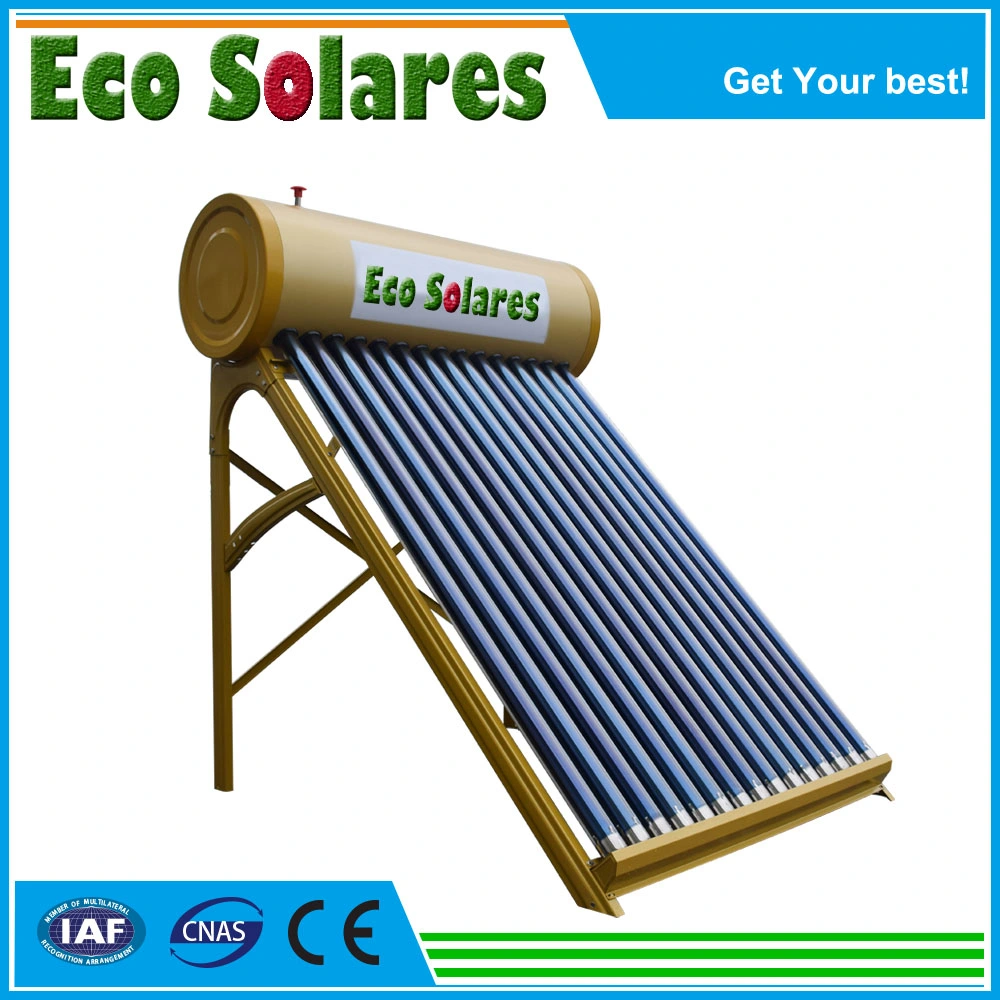 100L 150L 200L 250L calentador de agua solar con la ISO, CE, el tubo de vidrio borosilicato de alta Solar Keymark Bule/calentador de agua solar con Electric-Heater tubo negro