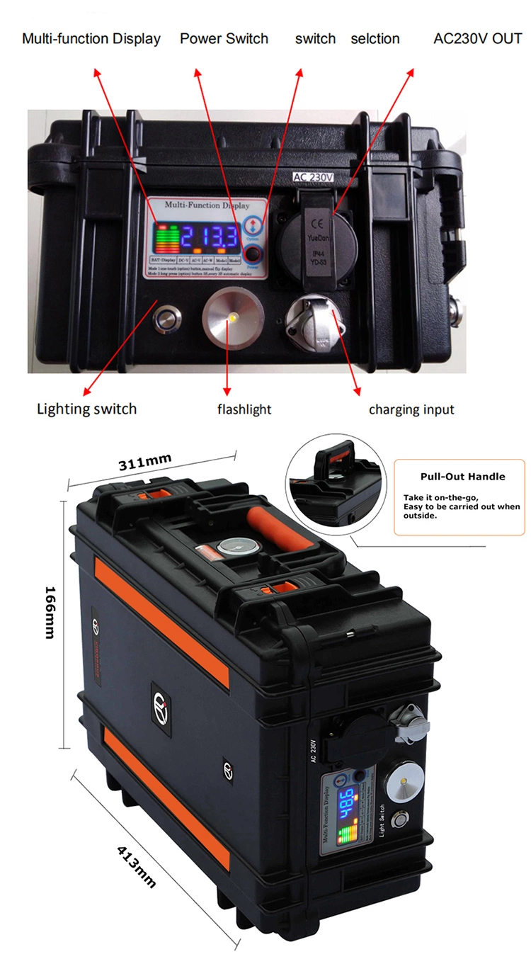 Outdoors Big Capacity Safe Solar Generator Camping Lithium Battery Emergency 2000W Portable Solar Power Generator