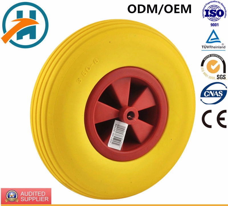 Good Quality PU Trolley Wheel with Plastic Rim