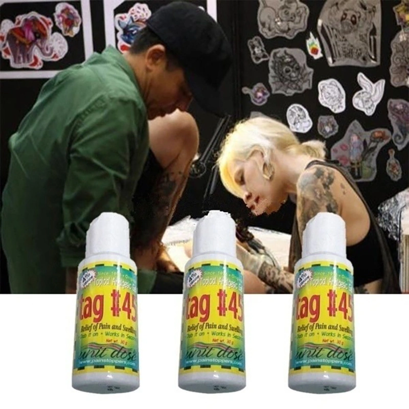 Mayorista durante Tattoo Tag45 Numb Gel analgésico tópico adormecedor Gel Lidocaína 4% etiqueta # 45 gel anestésico