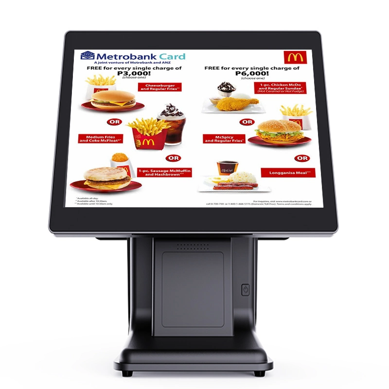 Dual 17-Inch Capacitive Touch Display J1900 POS Touch System Cash Register