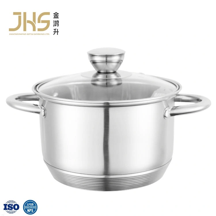 High quality/High cost performance  Stainless Steel Cookware Casserole Cooking Pots Kitchen Pots with Glass Lid