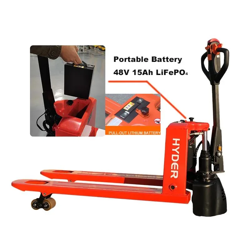 48V Lithium Battery 1500kgs Hydraulic Manual Electric Pallet Forklift Truck Jack