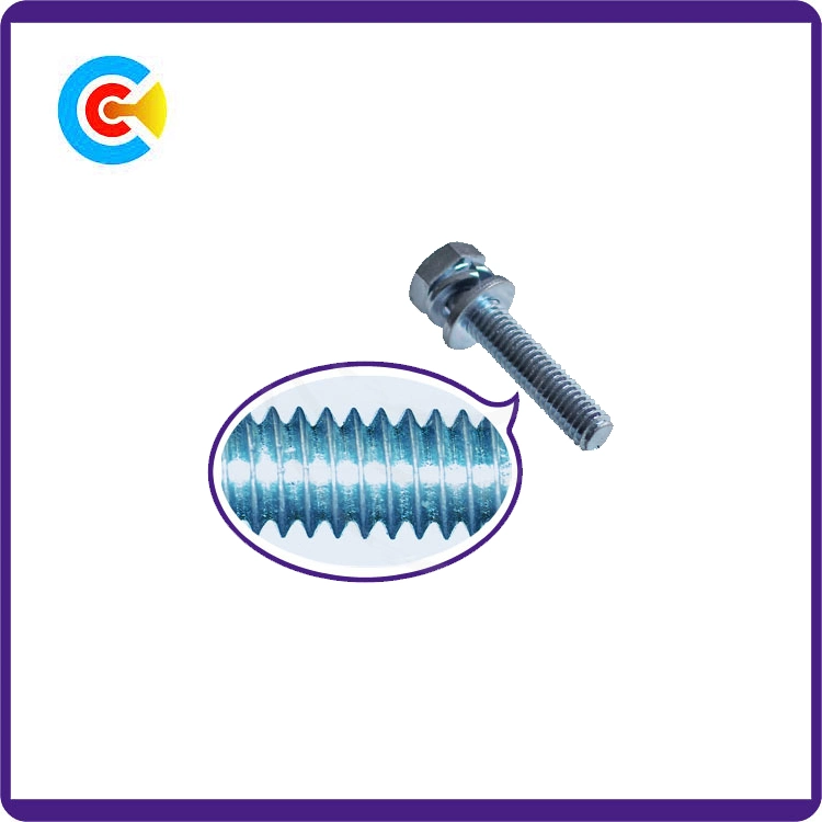 DIN/ANSI/BS/JIS Carbon-Steel/Stainless-Steel 4.8/8.8/10.9 Galvanized Cross Angle Combination Screws for Building/Railway