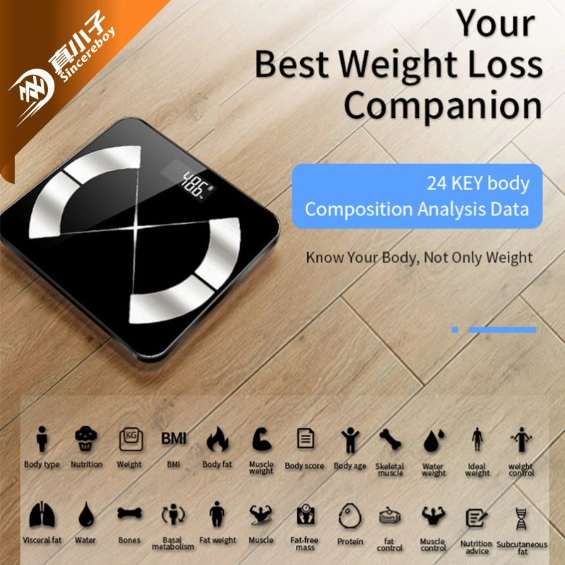 Most Popular Weighing Fat Body Monitor Machine Smart Bluetooth Scale with Ios and Android APP