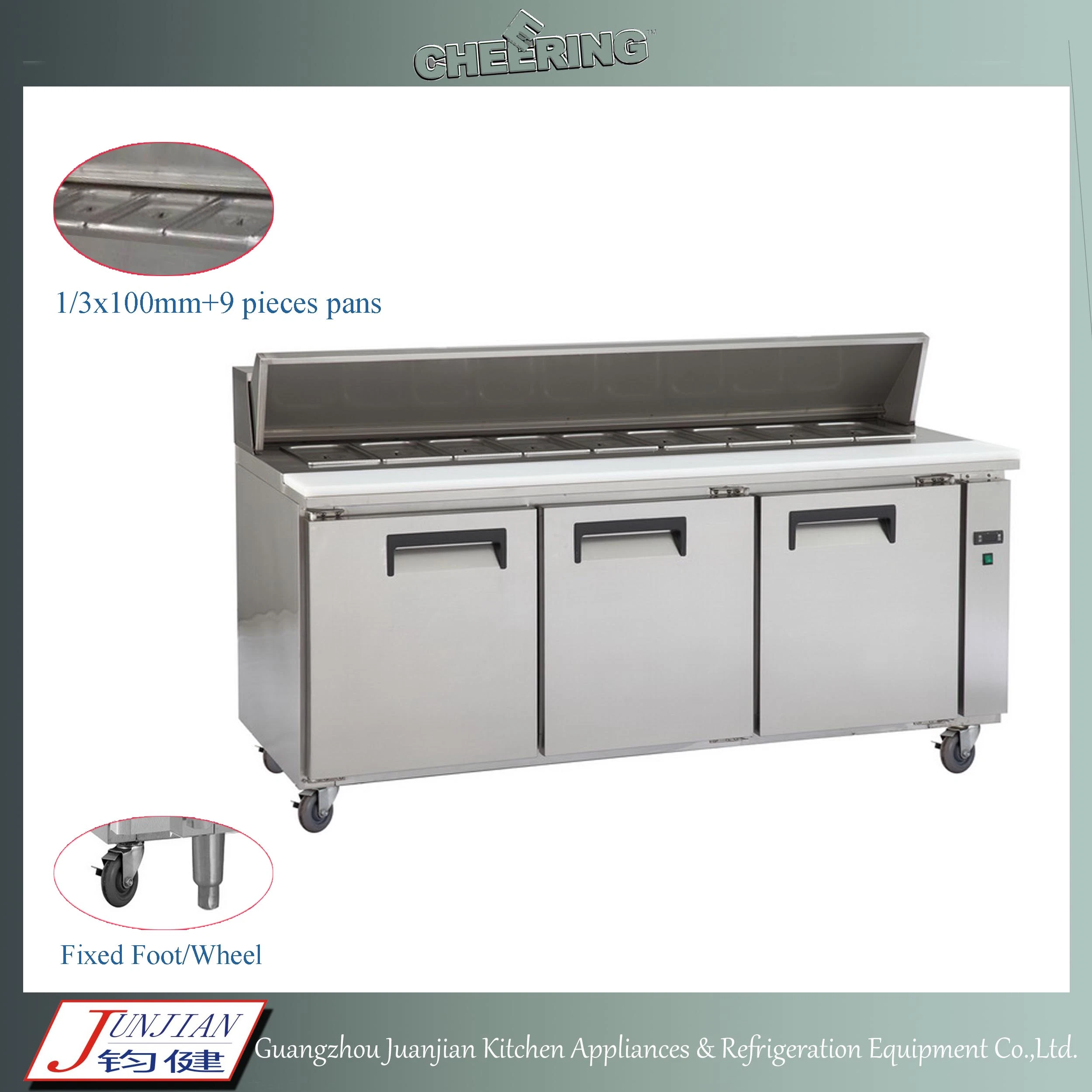 Pizza comercial Salada Chiller Prep Exibir Frigorífico Undercounter Frigorífico