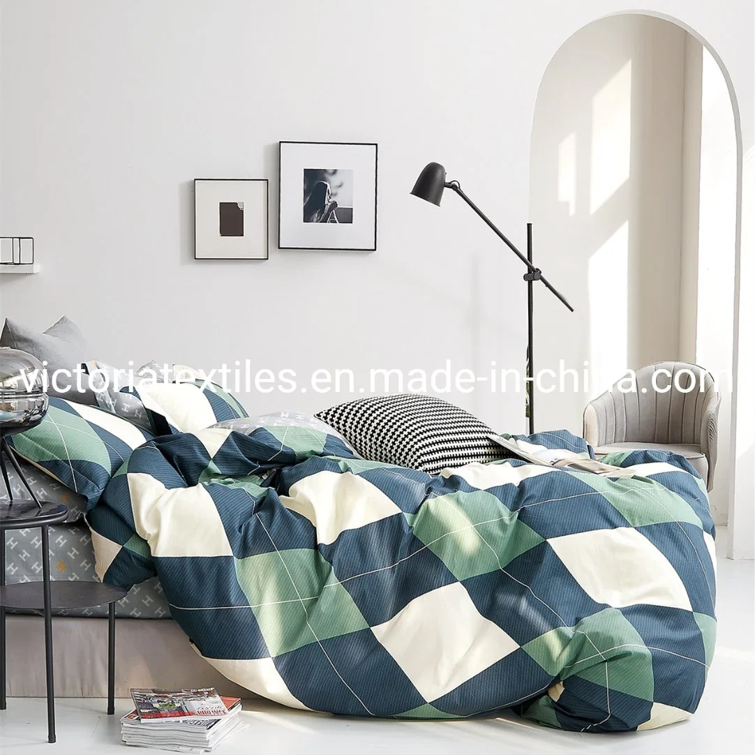 Moderne Muster Gedruckt Home Bettwäsche-Sets 4 Stück Baumwolle Bett Deckeldeckungssets