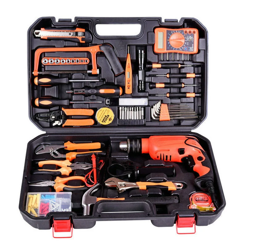 Multifunctional Combo Tools 29PCS Wrench Hammer Level Ruler Screwdriver Power Tool 12V Cordless Electric Metal Drill Bit Set