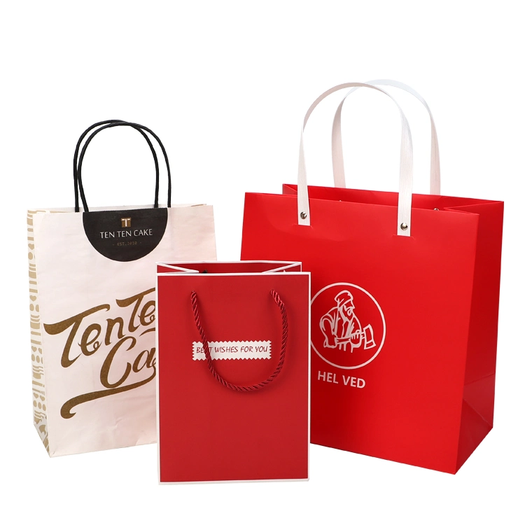 Customized Raw Material Logo Recycled Thick Slogan Nature Brown Food Gift Paper Bag