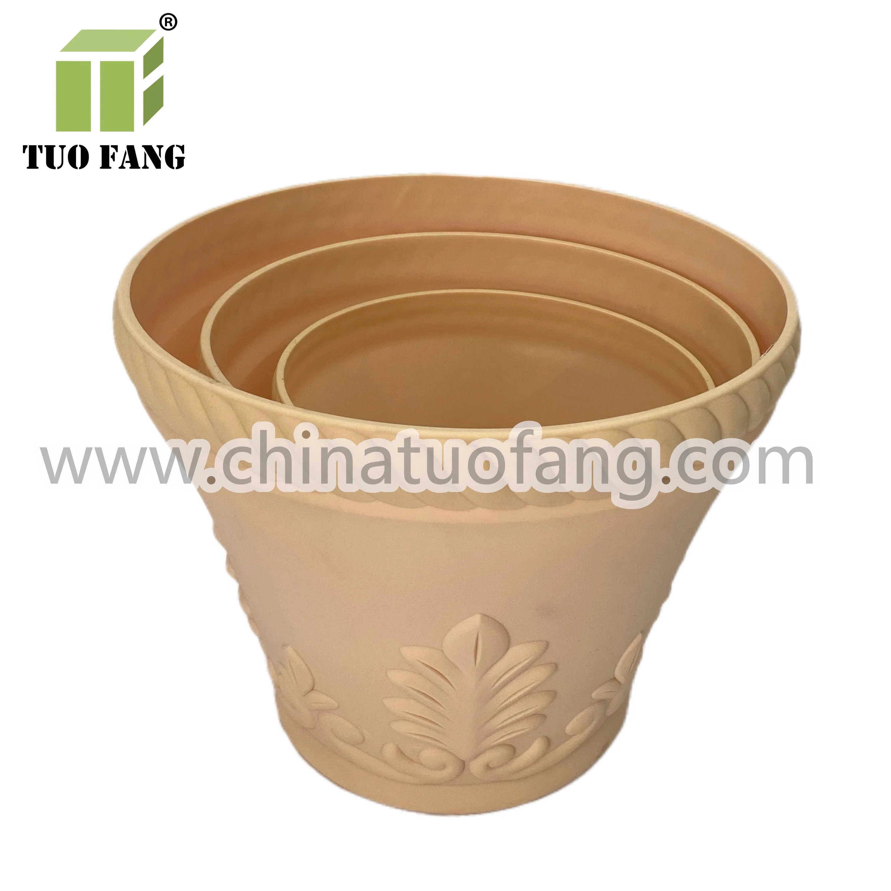 Plastic Flower Pot with Bottom Plate Plastic Injection Mold