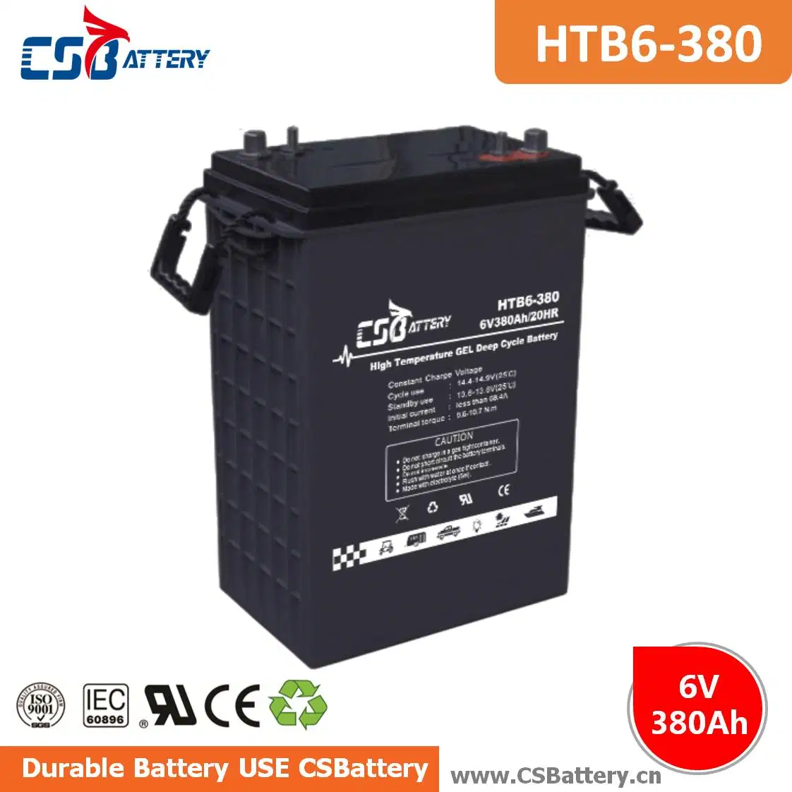 Csbattery 6V310ah 15+Years Working-Life Gel Sunny Battery for Traction-Forklift/Powered-Heater/Sump&Sewage-Pumps/Telecommunication/Vs: Aokly/Fiamm/Amy