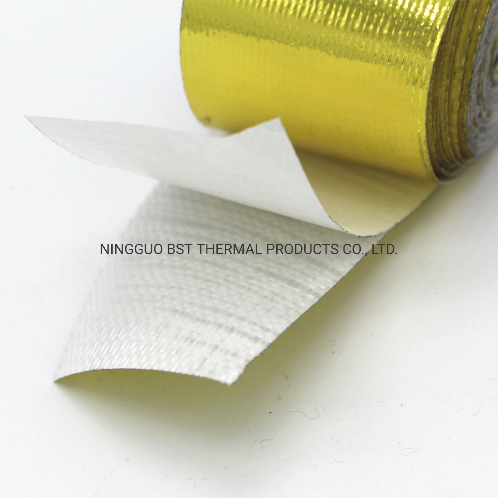 Térmico de fibra de vidrio aluminizado Protección Térmica cinta reflectante de oro