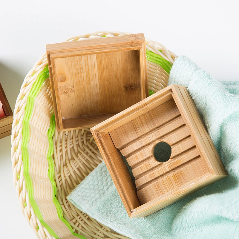 Aveco Low MOQ Smoothly Handmade Bamboo Soap Dish with Drain Hole