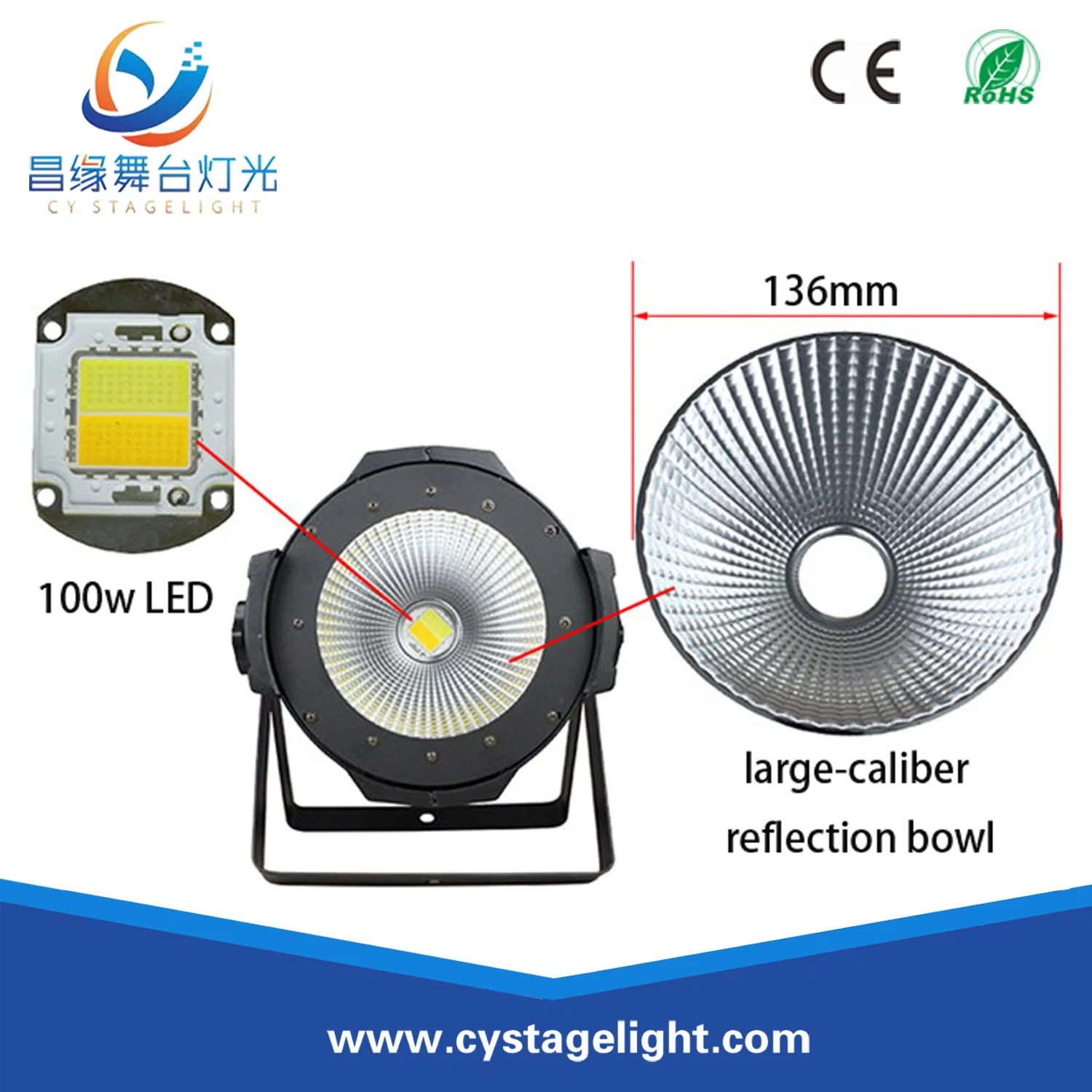 Wedding/Show 100W COB LED PAR Wash Light DMX Stage Lighting