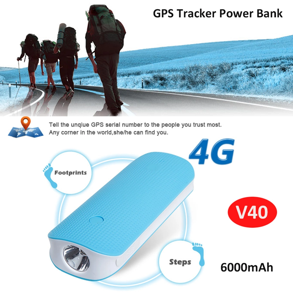 Wholesale/Supplier portable mobile phone charger safety 4G Human Power bank GPS Tracking Device V40