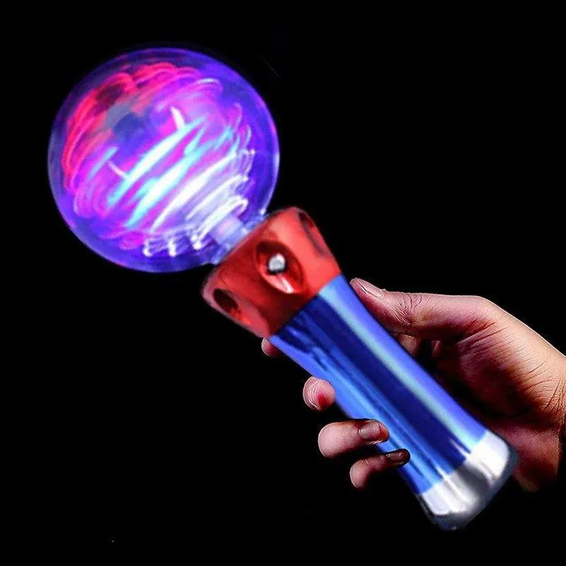 New Creative Design Rotating Ball Light Toy Ideal Gift for Kids Flash Stick Children's Electronic Glowing Toys LED Light Wand