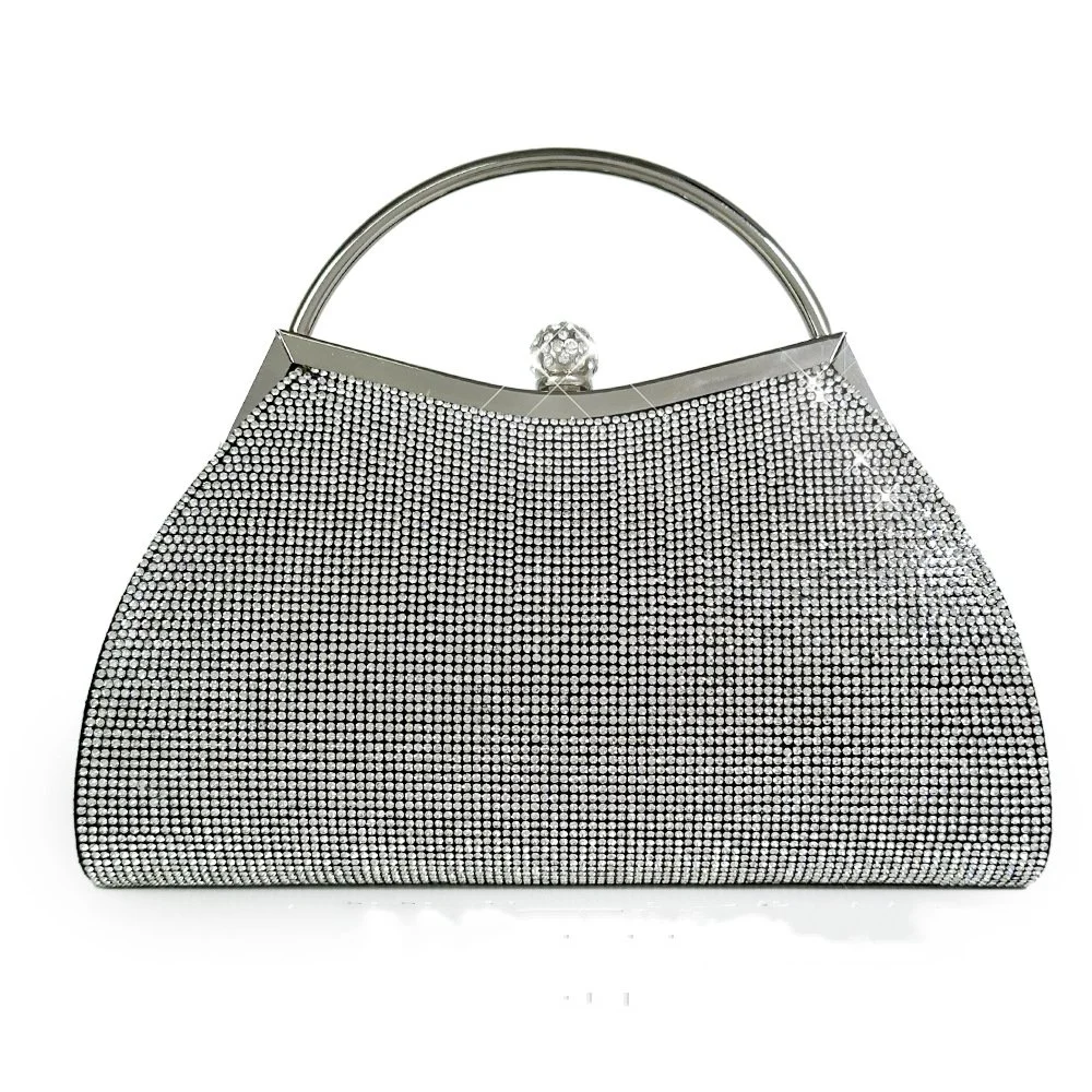 Crystal Handbag Female Bling Silver Banquet Sparkle Purse Hand Bags