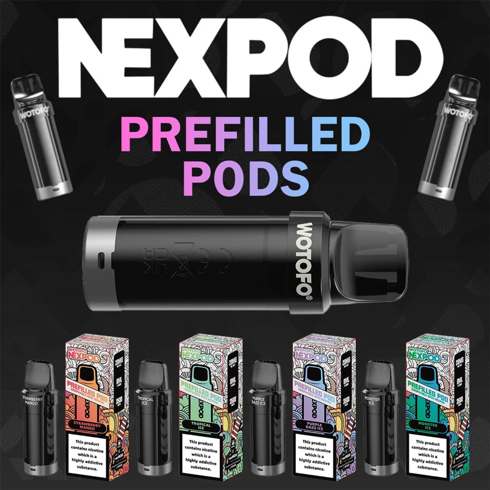 Одноразовые Vape Amazon производителем цене Wotofo Nexpod 3500 Puffs Электронные сигареты паров Pen E Cig ODM Vape