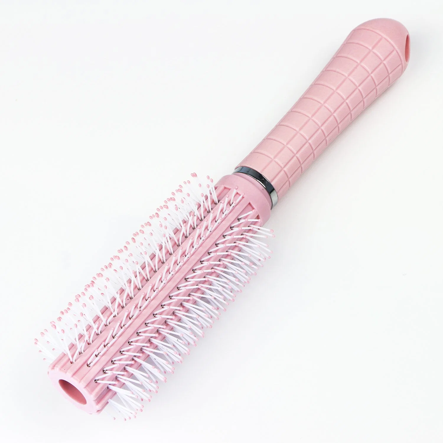 Pink Color Comfortable Styling Round Brush Provides Volume Body and Healthy Looking for Curly Hair