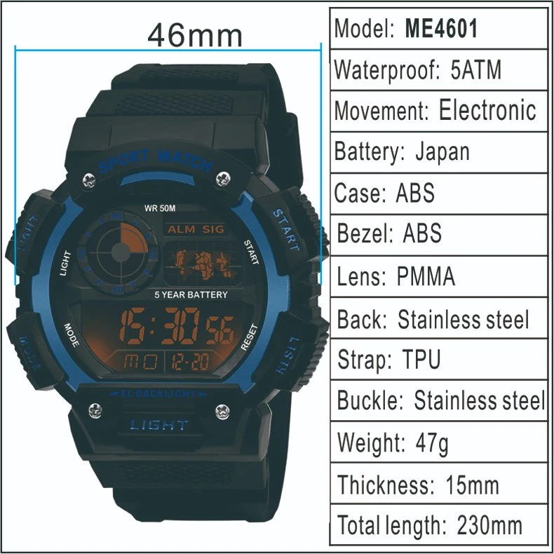 Sport Water Resistant Digital Watch Price Wholesale/Supplier Gift Plastic Import Watches