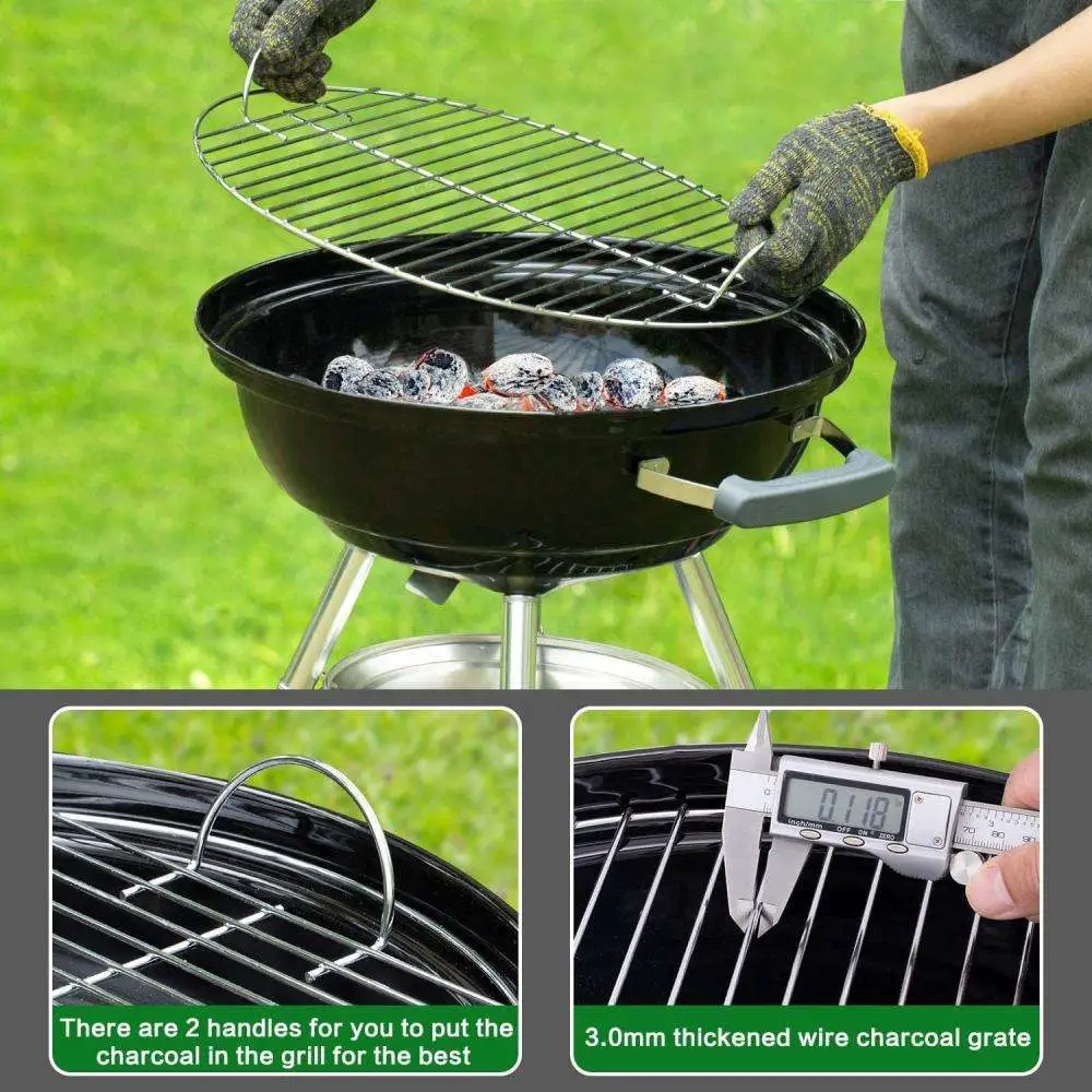 Grill Camping Grill Coal Kettle Grill Portable Holzkohle Grill mit Räder